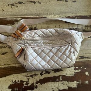 MZ Wallace Quilted Pale Rose Gold Metro Crossbody Belt Bag